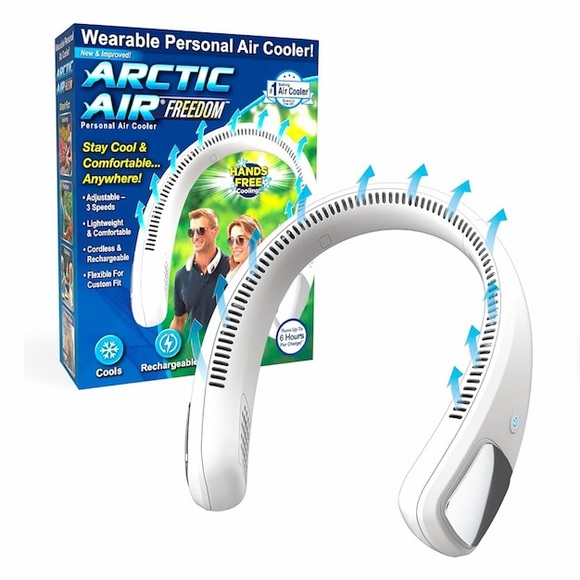 Arctic Air Freedom Personal Air Cooler 3 Speed Neck Fan, Hands-Free Wearable - Picture 1 of 11